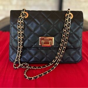Aldo Black Quilted Chain Bag